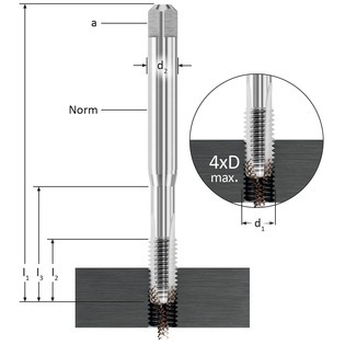 657s tarauds soft revêtus dlc pour aluminium filets rapportés"eg-m"